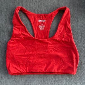 Split 59 red sports bra, size S